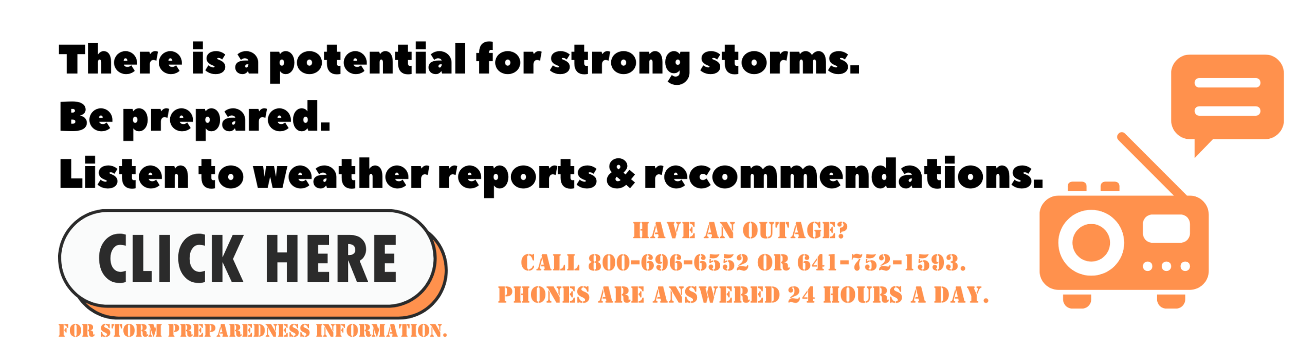 Be prepared for potential storms