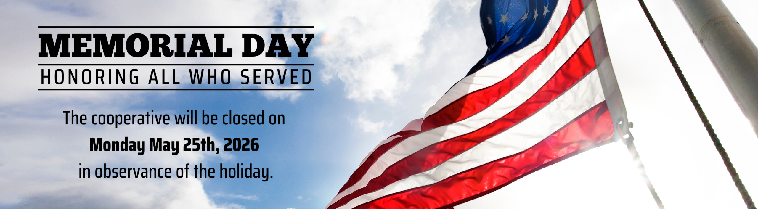 Closed Memorial Day